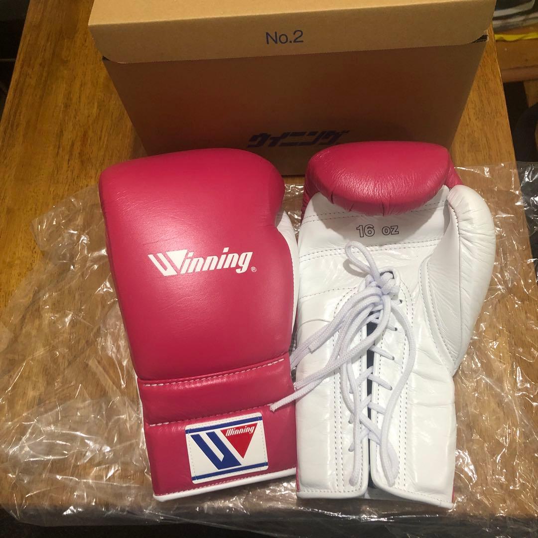Winning ボクシンググローブ 16 oz ピンク/ホワイト