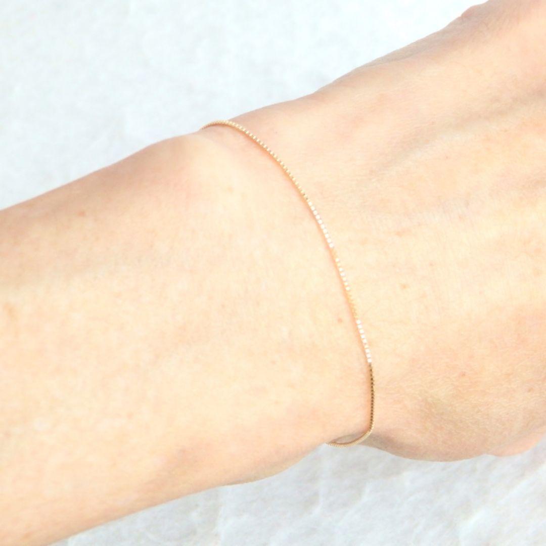 HANA　k18アンクレット　ベネチアンチェーン　0.7㎜幅　つけっぱなし