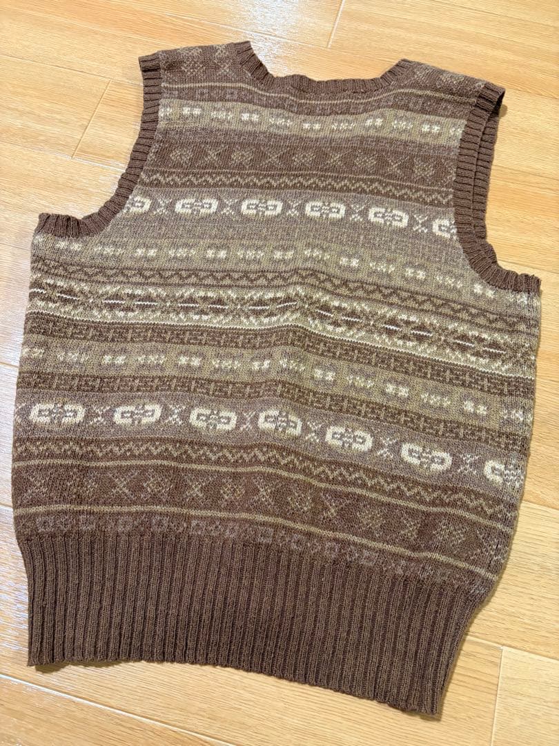 好配色　ポロラルフローレン　カシミヤ　フェアアイル　ニットベスト　S