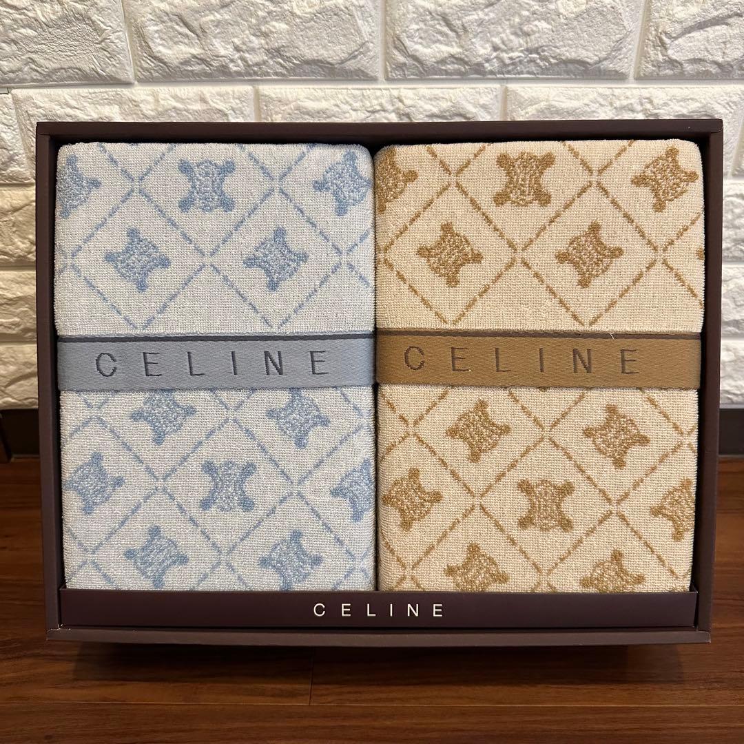 CELINE セリーヌ タオルケット 2枚入り 140×190 マカダム総柄