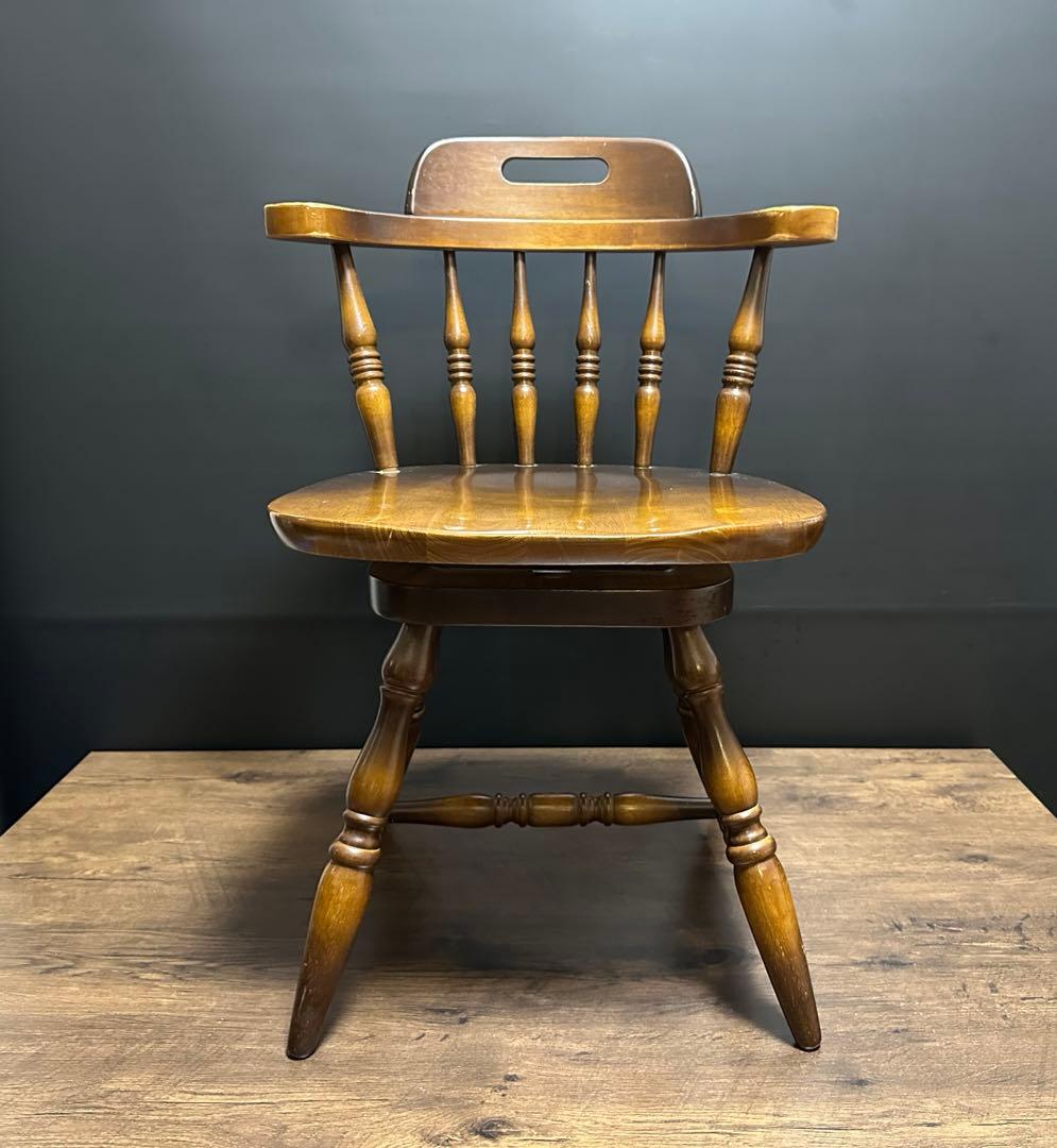 飛騨産業 キツツキマーク ウィンザーチェア ダイニングチェア 回転椅子 4脚