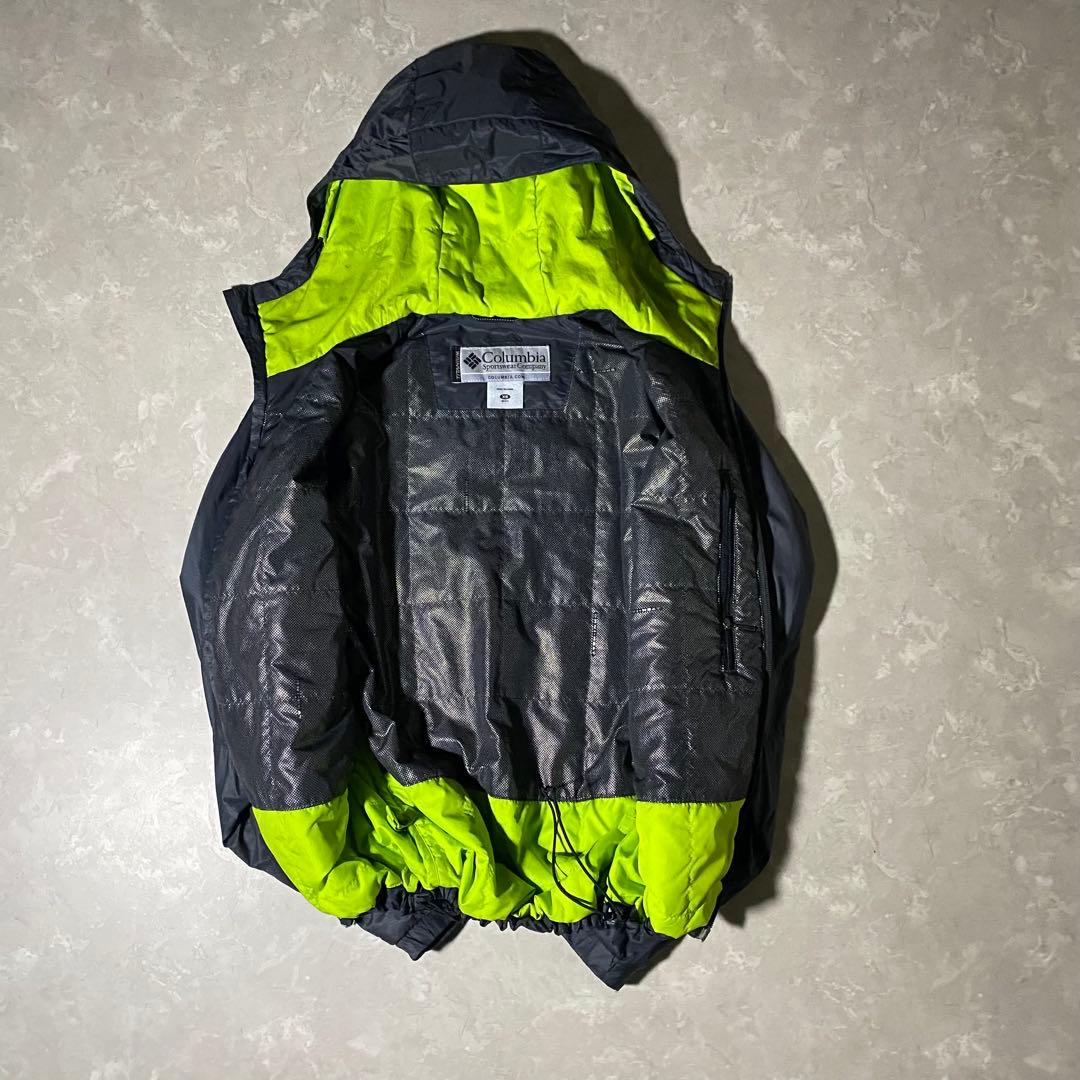 00s Columbia 短丈 ダウンジャケット 光沢 ドローコード XS