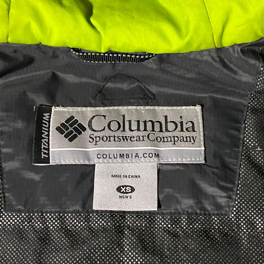 00s Columbia 短丈 ダウンジャケット 光沢 ドローコード XS