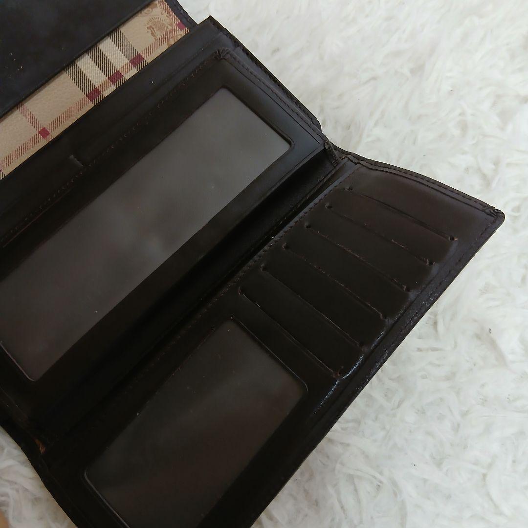 【美品】【BURBERRY】ノバチェック　ホースロゴ　PVCレザー　長財布