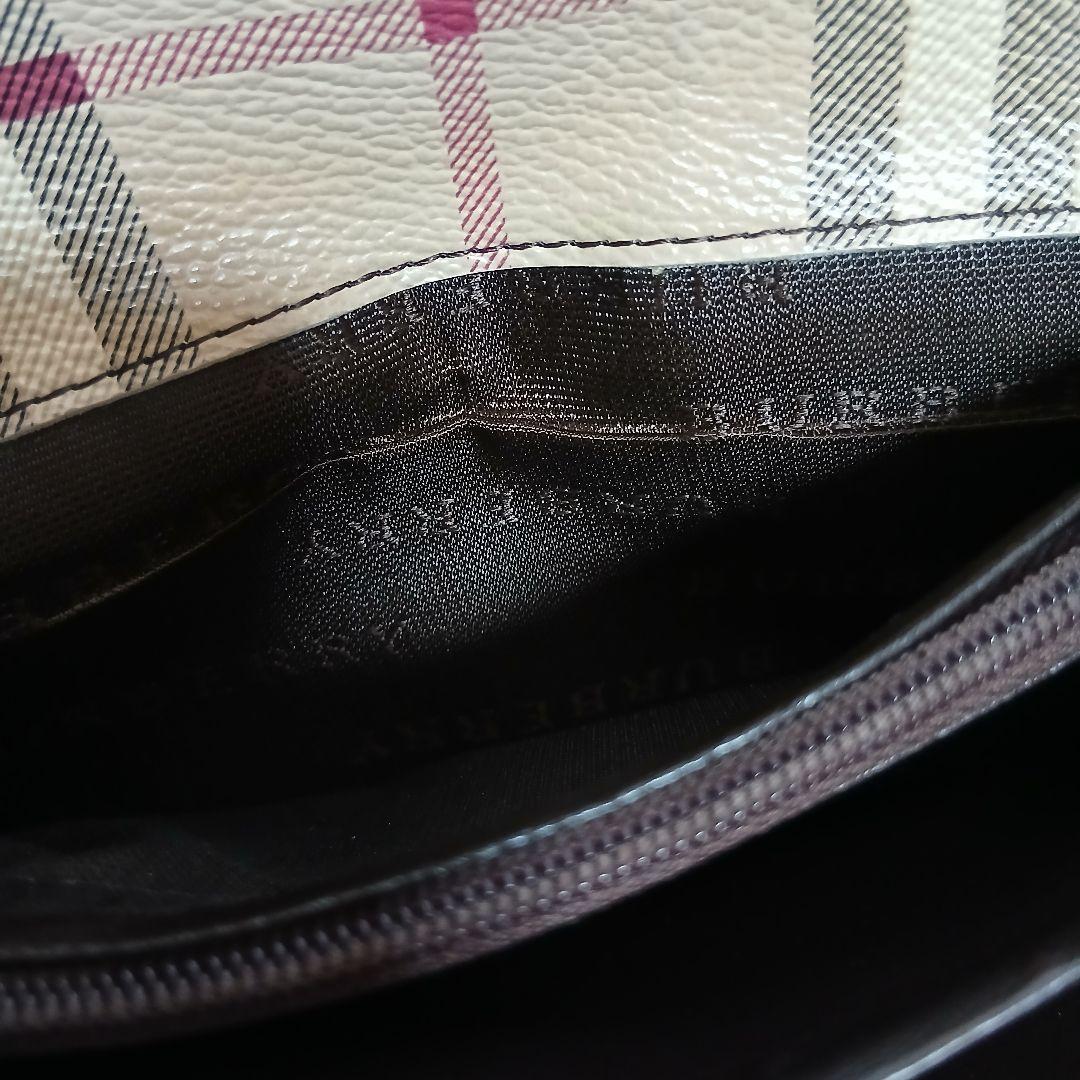 【美品】【BURBERRY】ノバチェック　ホースロゴ　PVCレザー　長財布