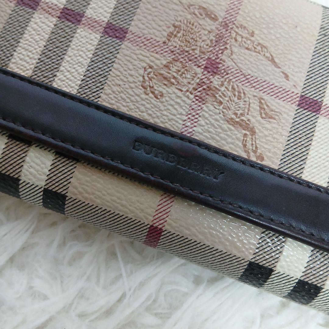 【美品】【BURBERRY】ノバチェック　ホースロゴ　PVCレザー　長財布