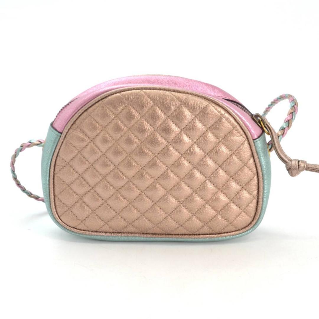 Y.OO GUCCI グッチ ラミネート ショルダーバッグ ピンク×ブルー