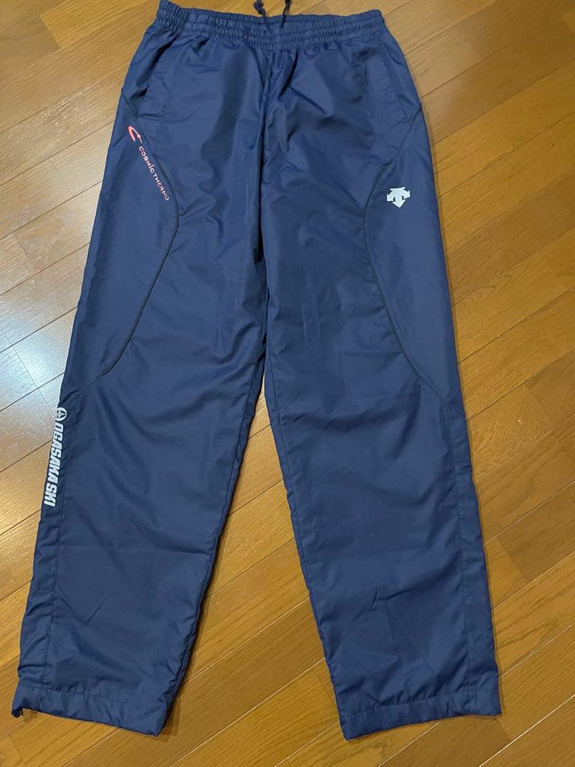 ネイビー ナイロン ウィンドブレーカー 上下セット オガサカ DESCENTE