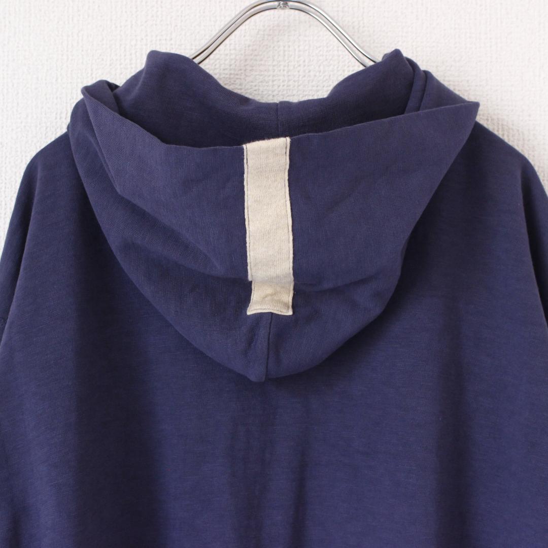 45R でこぼこ天竺の908レガッタフード Mサイズ ネイビー Rボタン