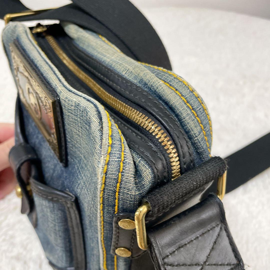 【希少】HUNTING WORLD デニム×レザー ショルダーバッグ 斜め掛け