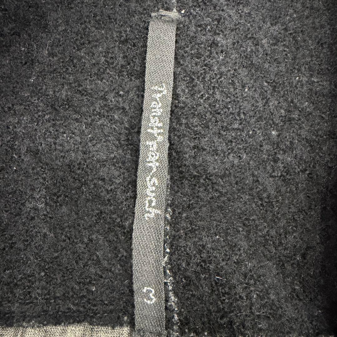 TRANSIT PAR SUCH ウールロングコート 黒 異素材 イタリア製