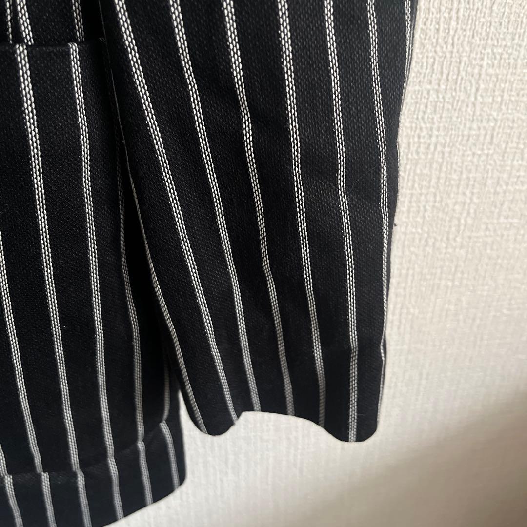 CIRCOLO ニット ジャケット 46 M 黒白 ストライプ we are