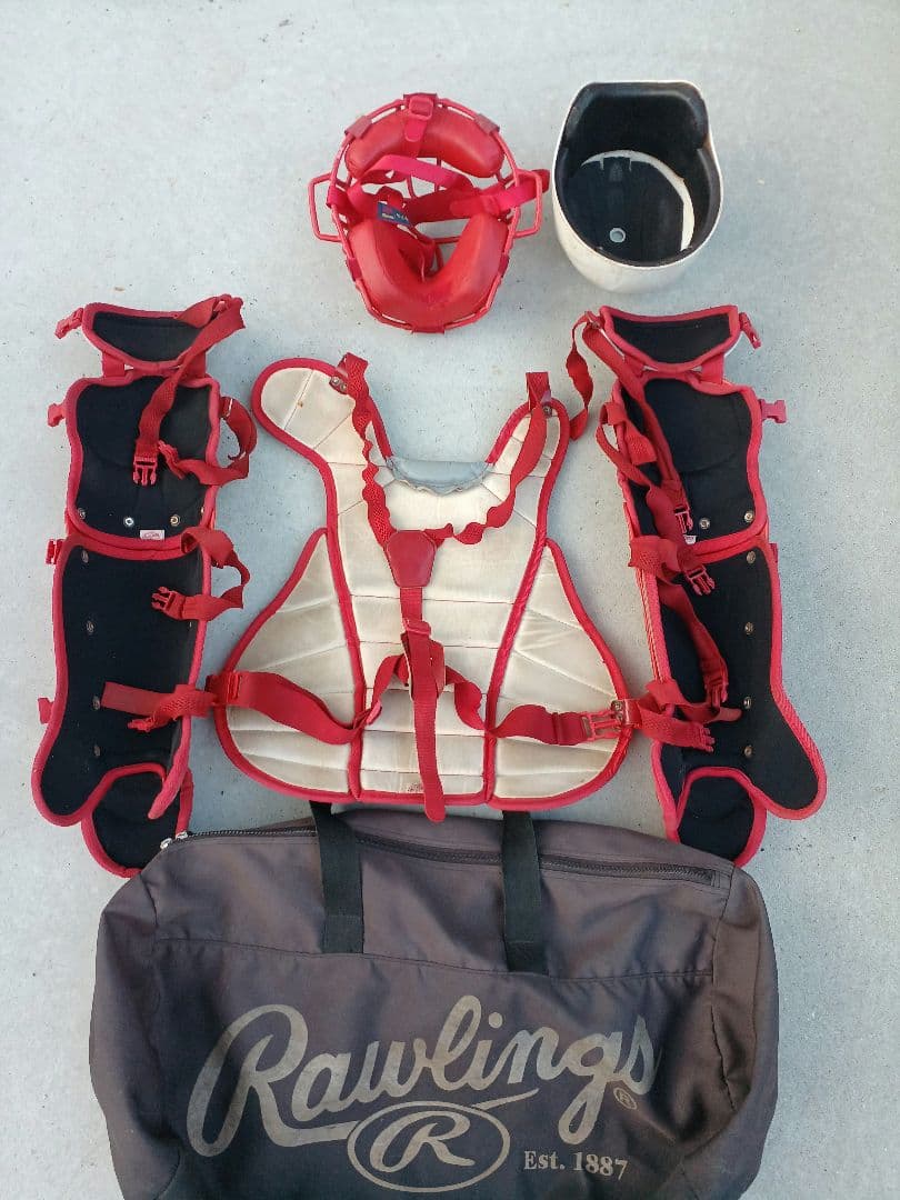 Rawlings キャッチャー防具一式 レッド