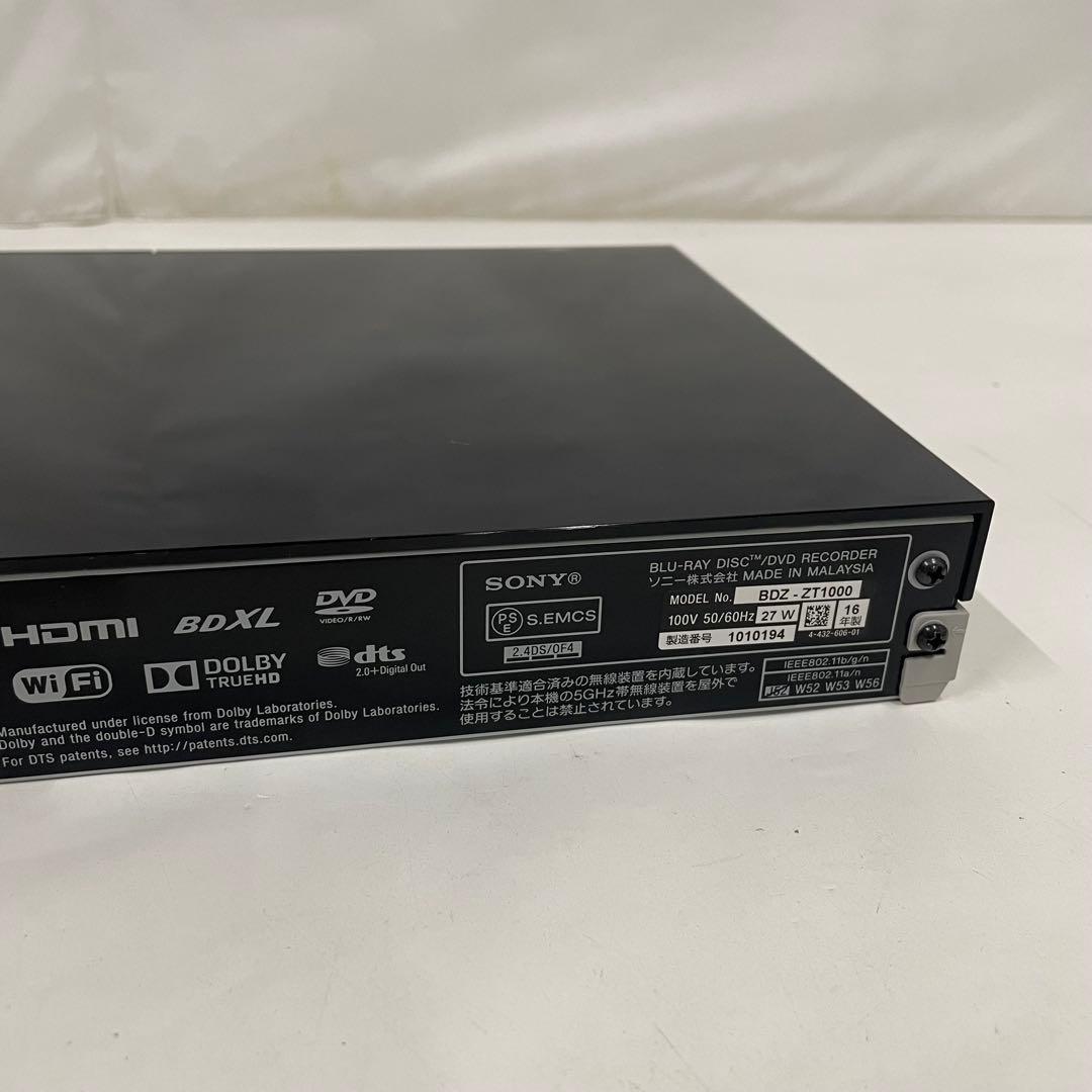 SONY ソニー ブルーレイディスクDVDレコーダー BDZ-ZT1000