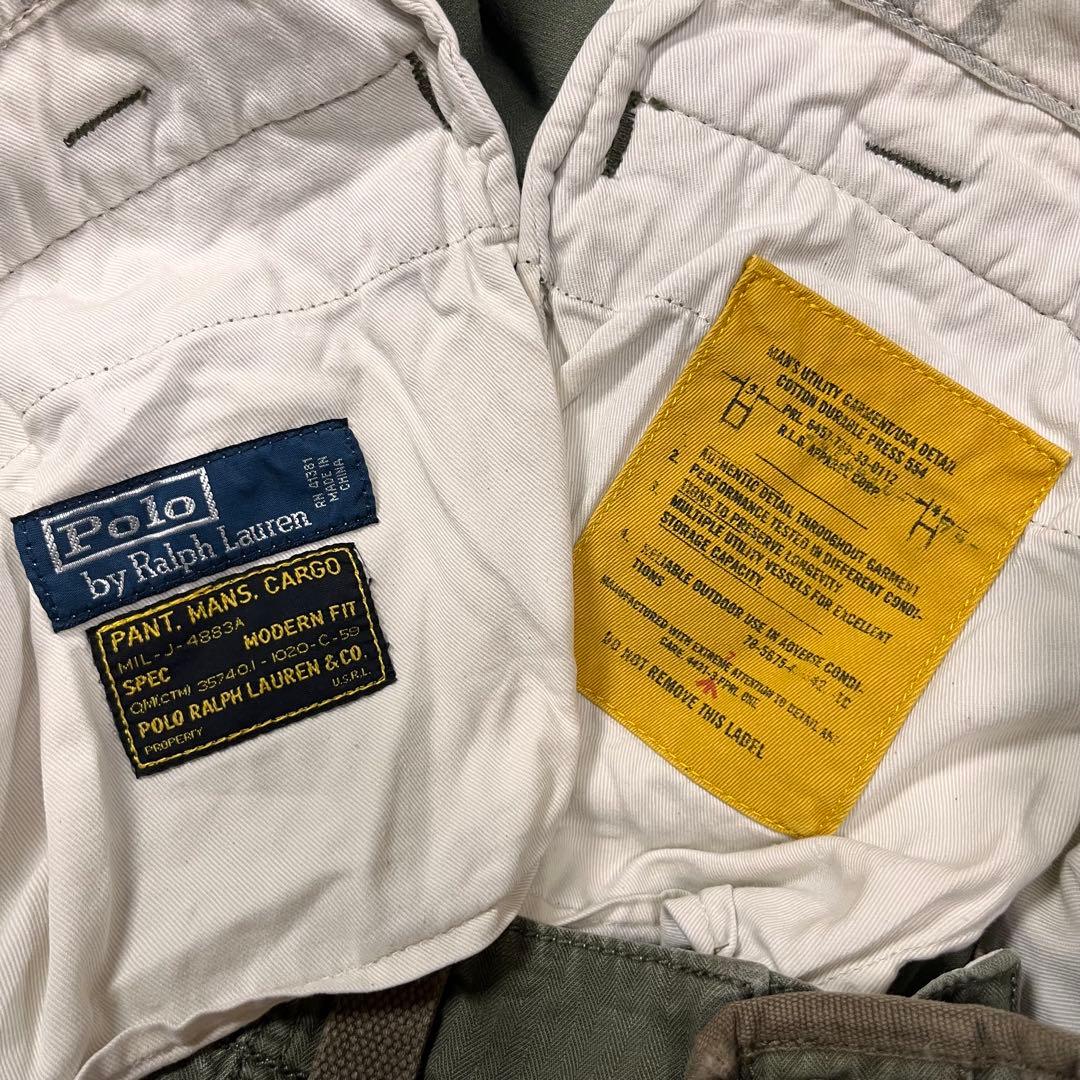 ◎90s ラルフローレン 13スターボタン ヘリンボーン カーゴパンツ m-51