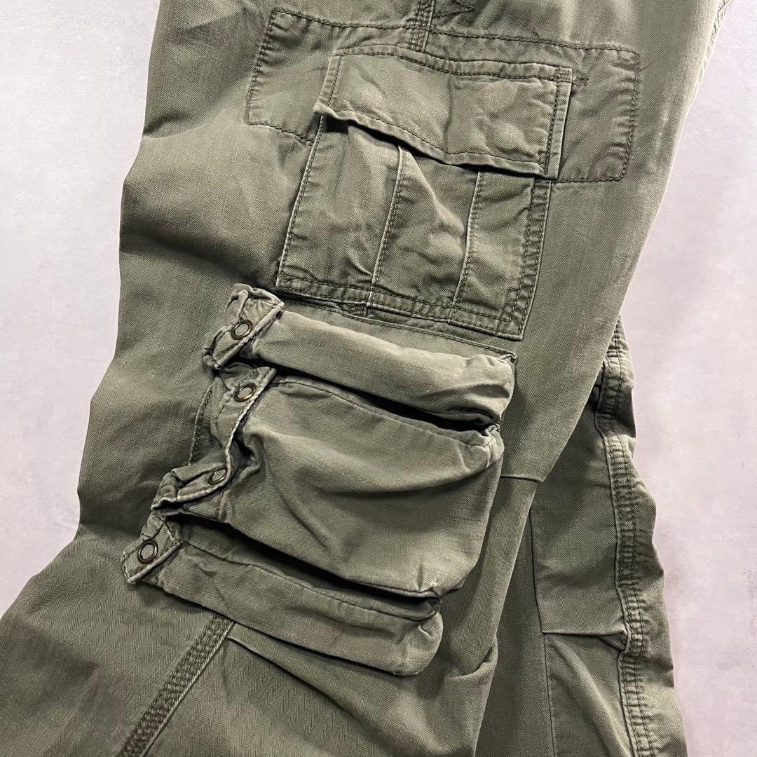 ◎90s ラルフローレン 13スターボタン ヘリンボーン カーゴパンツ m-51