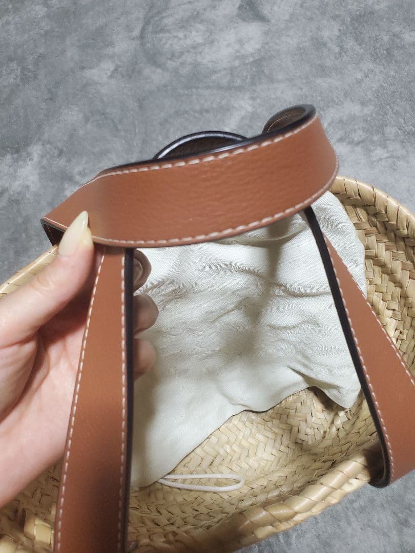 ロエベ　バスケット　かごバッグ　スモール