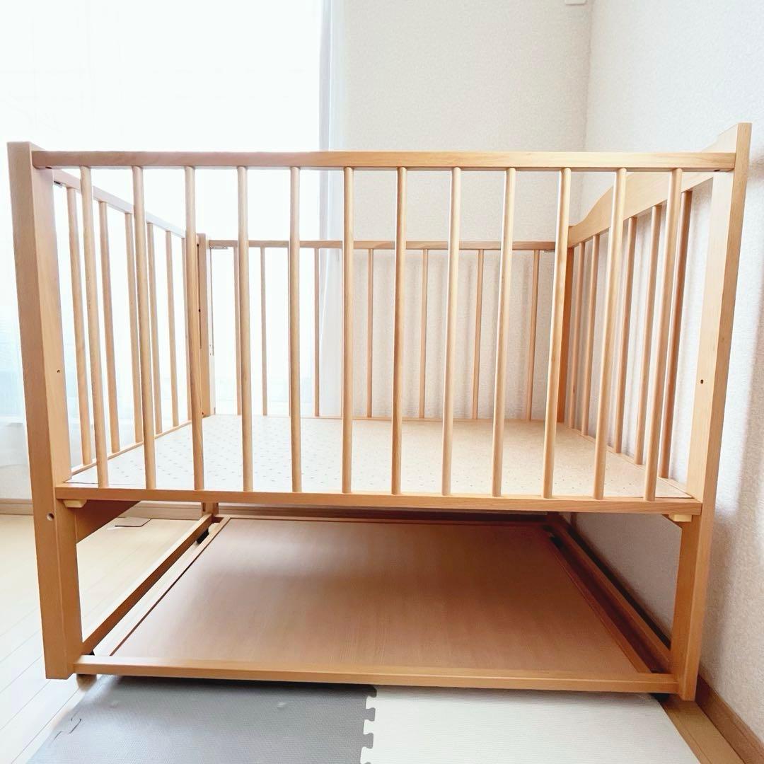 【綺麗✨送料込み❣️】石崎家具　スリーピーベビーベッド　ツースライドベッド⭐︎