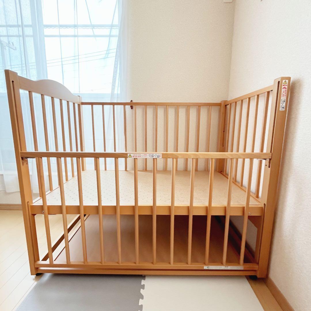 【綺麗✨送料込み❣️】石崎家具　スリーピーベビーベッド　ツースライドベッド⭐︎