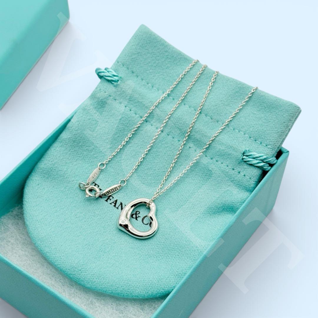 TIFFANY&Co. 極美品 15mm オープンハート ネックレス Ag925