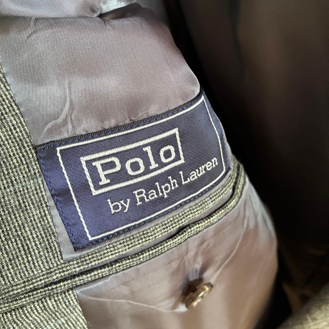 【美品】ポロバイラルフローレン ウール100% テーラードジャケット 冬 グレー