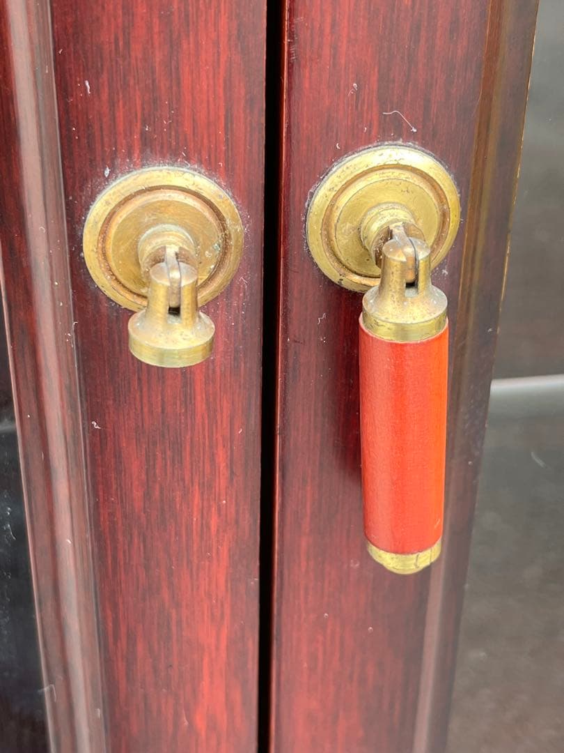 【アンティーク】木製 ガラス戸 キャビネット サイドボード リビングボード