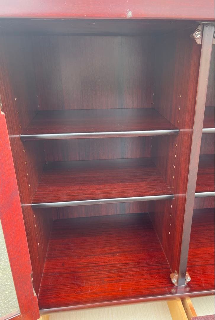 【アンティーク】木製 ガラス戸 キャビネット サイドボード リビングボード