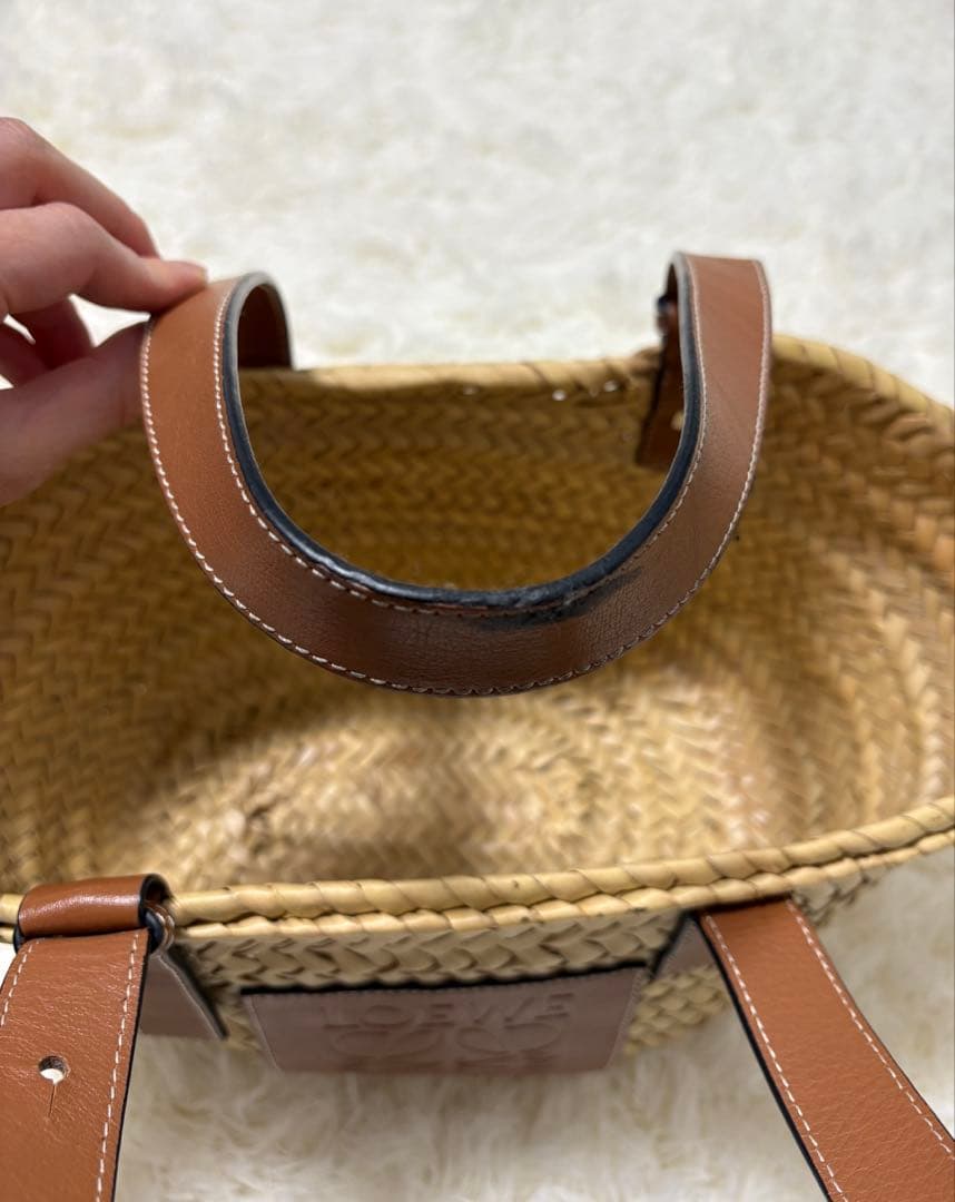 【LOEWE】 バスケットバッグ ミディアム ナチュラル/タン