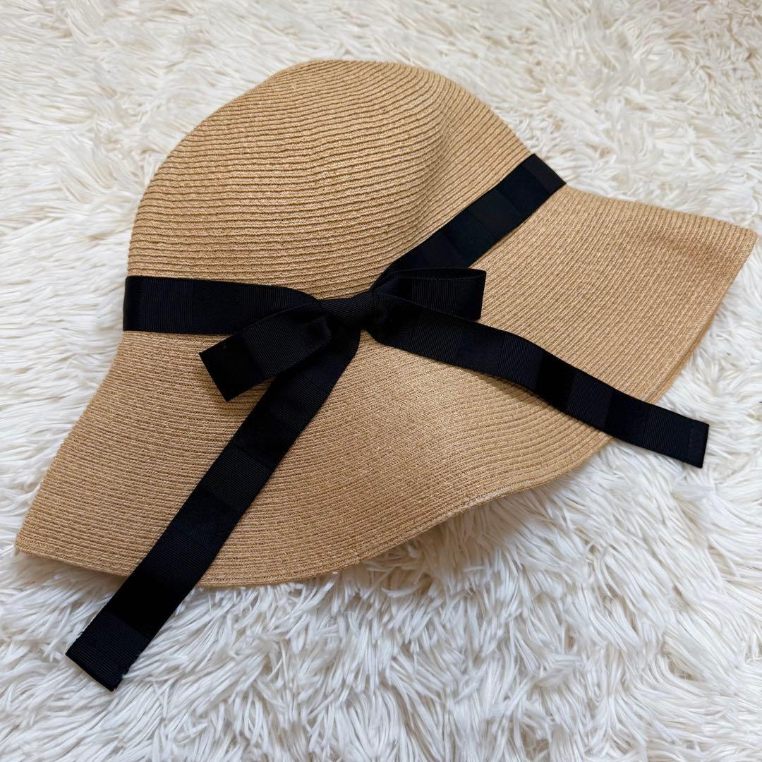 【極美品】アシーナニューヨーク ローズマリー ラフィアハット 麦わら帽子 夏上品