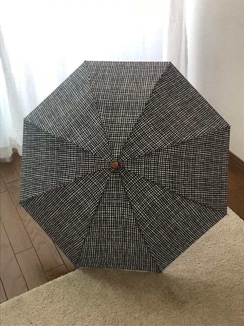 ボンボンストア　ブラックチェック　折りたたみ傘