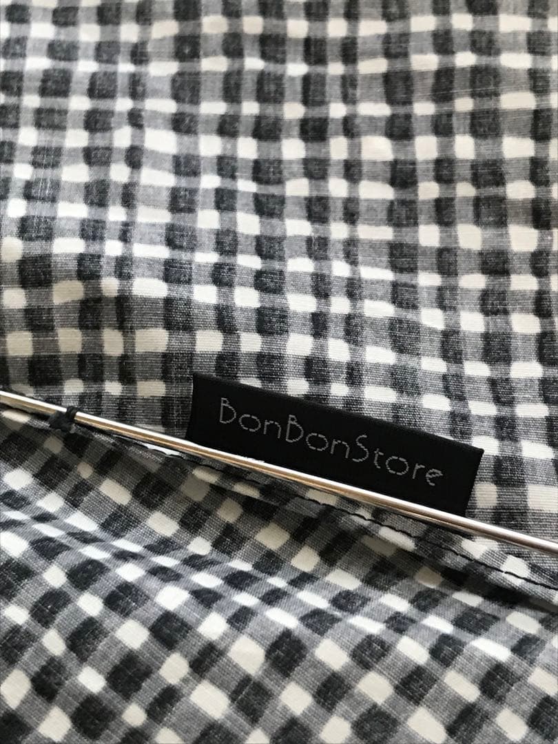 ボンボンストア　ブラックチェック　折りたたみ傘