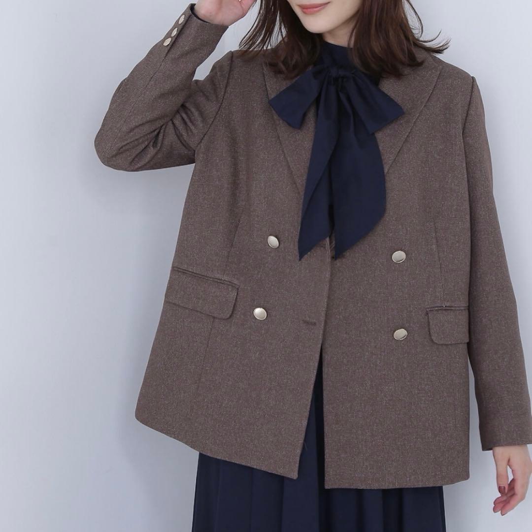 ブラウン ダブルブレストジャケット Mサイズ