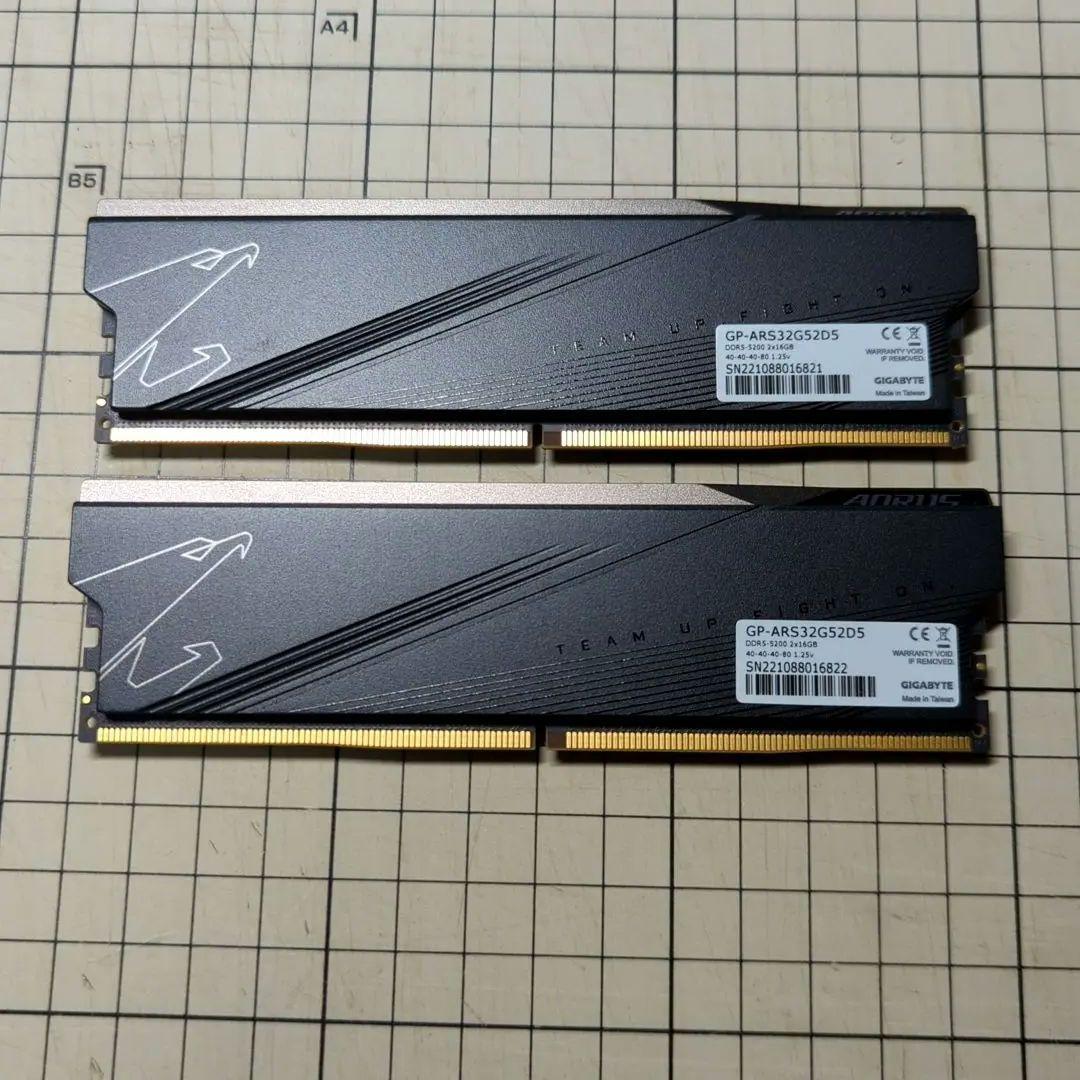メモリー AORUS DDR5 5200MHz 32GB (2x16GB)