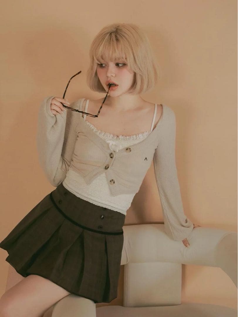 andmary ♡ Miu pleats skirt brown Sサイズ