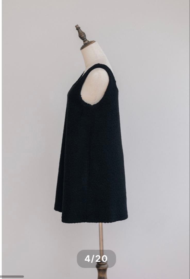 ⭐︎専用⭐︎ pois ポワ スクエアプードルワンピース ブラック