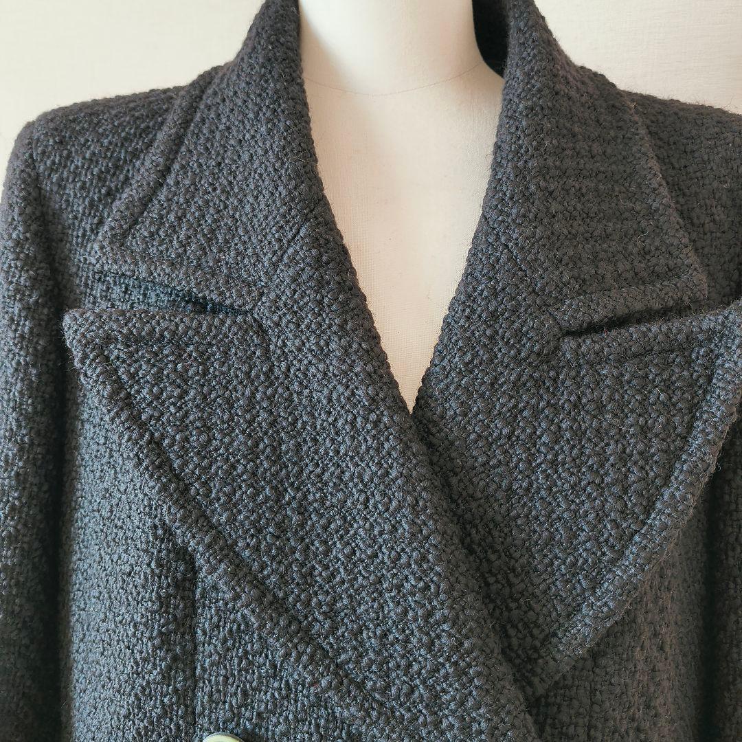 専用 ダブルブレスト ツイードジャケット ブラック 42 ココボタン