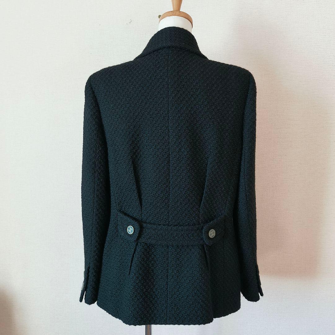 専用 ダブルブレスト ツイードジャケット ブラック 42 ココボタン