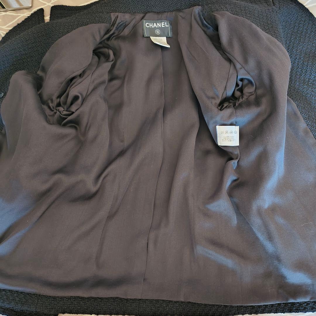 専用 ダブルブレスト ツイードジャケット ブラック 42 ココボタン