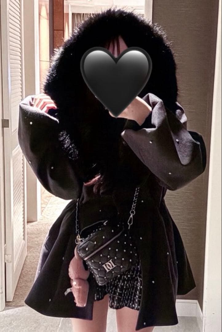 ワンアフターアナザーナイスクラップ　グレー　ビジュー付きミドルコート