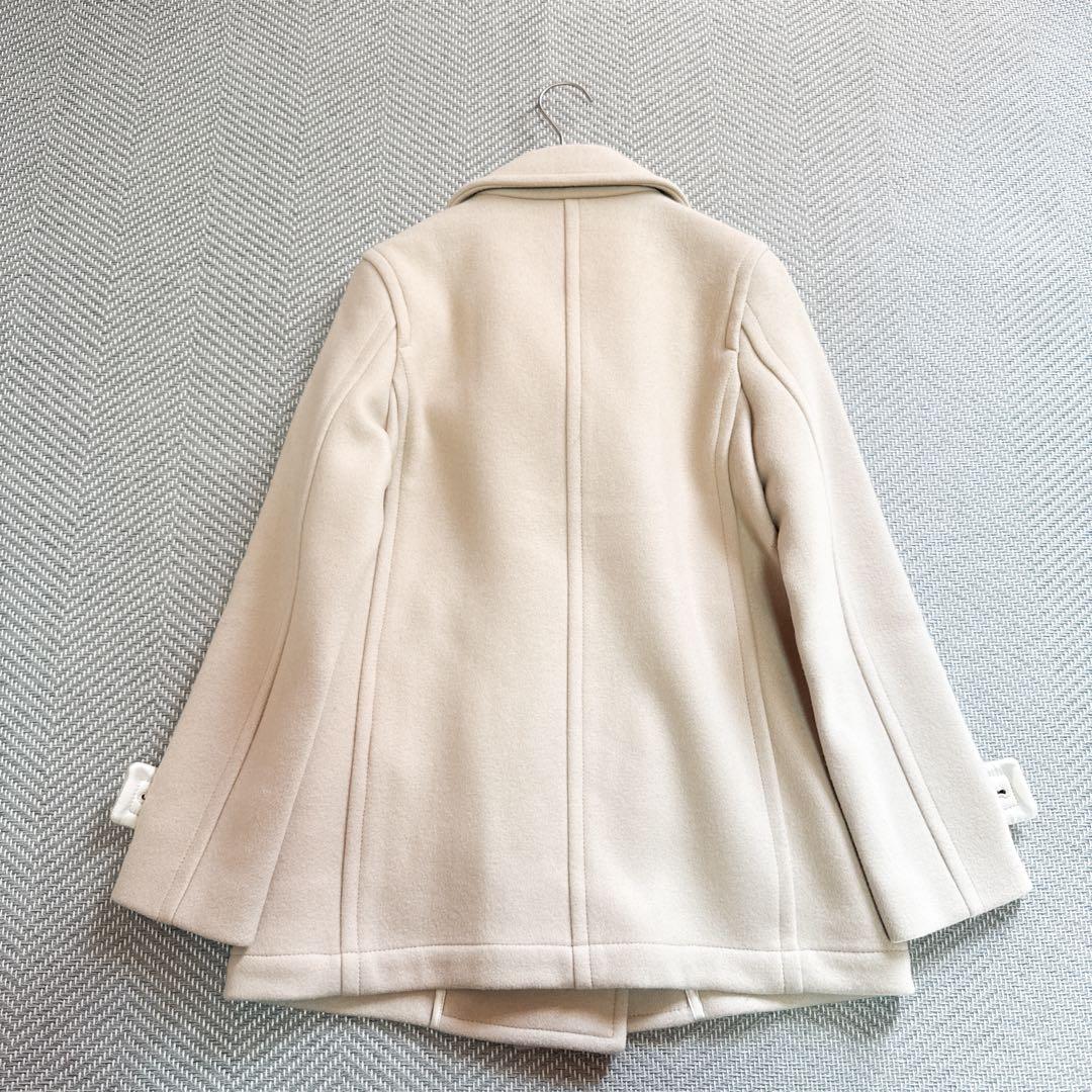 美品 IENA ラム リバー メルトン Pコート 金ボタン ウール100% 36