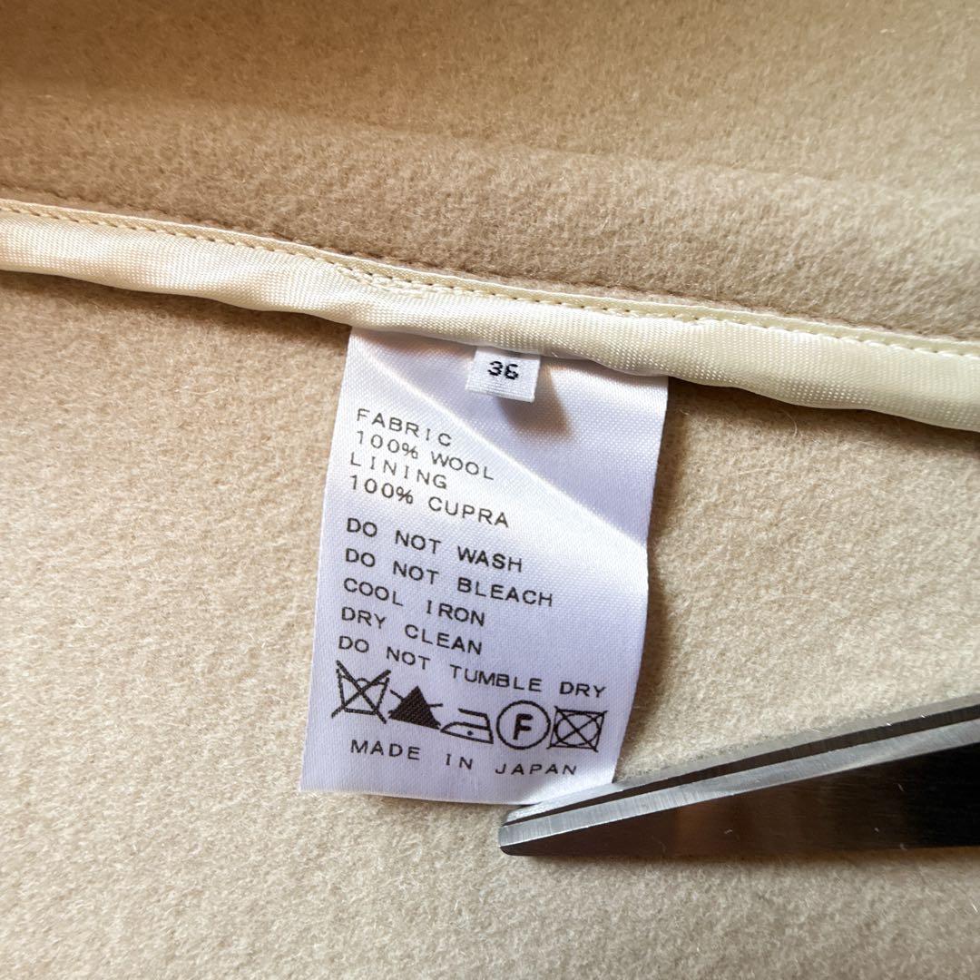 美品 IENA ラム リバー メルトン Pコート 金ボタン ウール100% 36