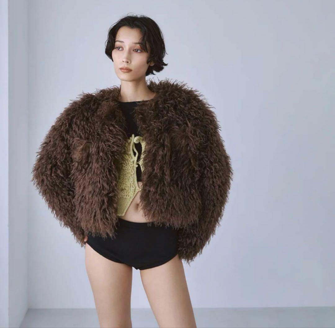 新品　sea room lynn Cloud furノーカラーcoat