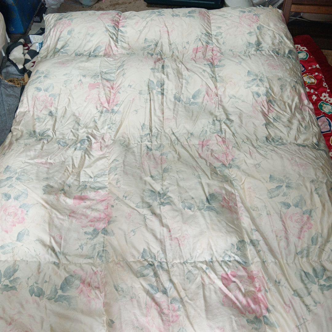 羽毛掛け布団　シングルサイズ　表地(絹仕様)　ダウン95%　中羽毛1.4㌔