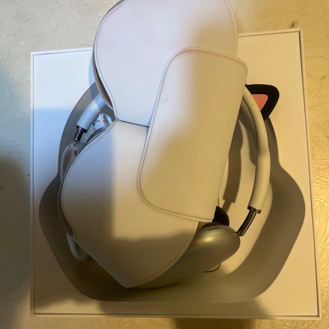 APPLE Airpods MAX 本体シルバー正規品美品本物猫耳操作確認済即発