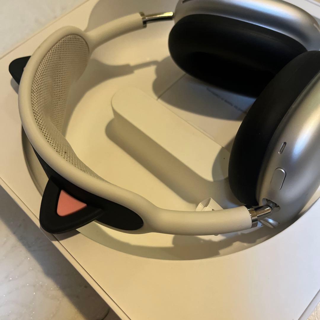 APPLE Airpods MAX 本体シルバー正規品美品本物猫耳操作確認済即発