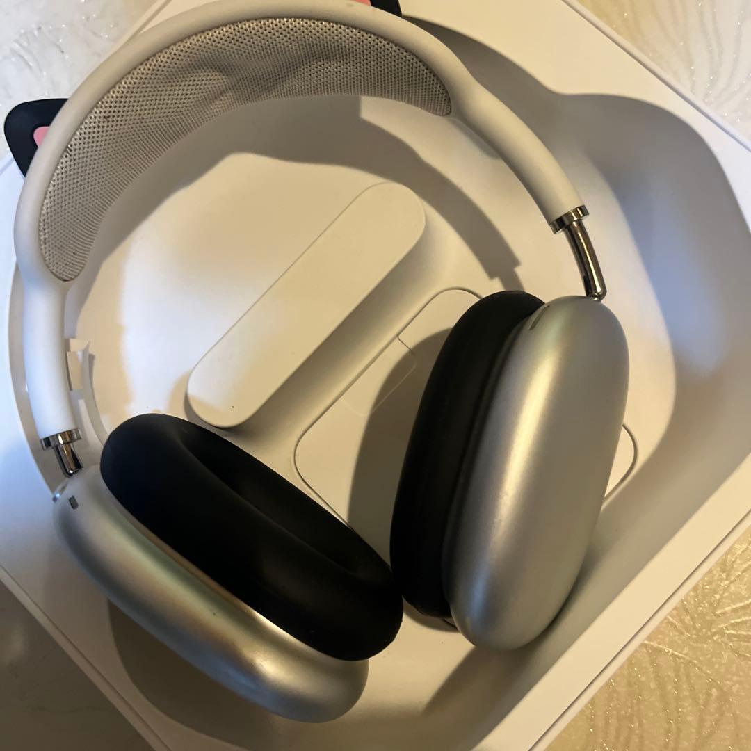 APPLE Airpods MAX 本体シルバー正規品美品本物猫耳操作確認済即発