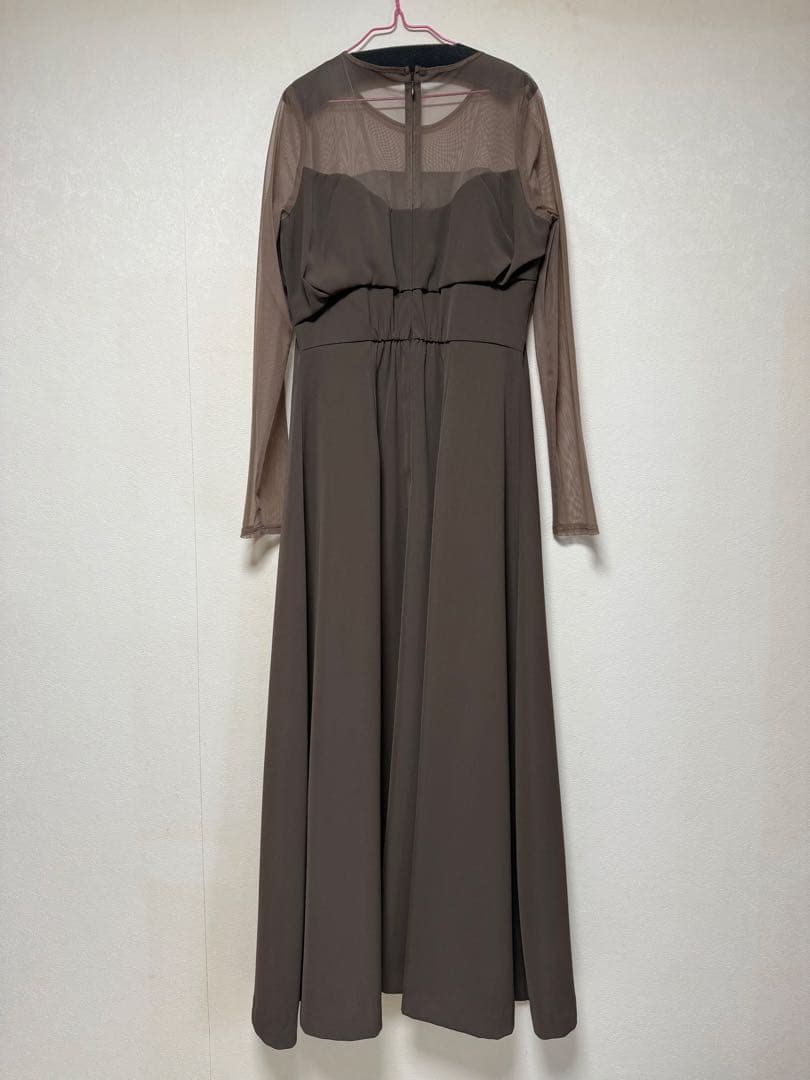 AMERI CLOUD FLARE DRESS ブラウンS