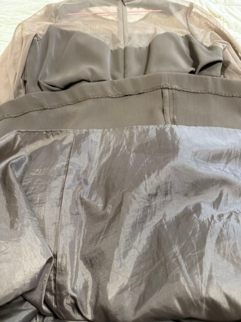 AMERI CLOUD FLARE DRESS ブラウンS