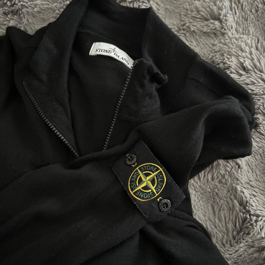 Stone  ブラック ハーフジップ ニットセーター XL