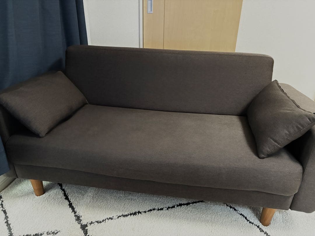 ブラウンファブリックソファ 2.5人掛け